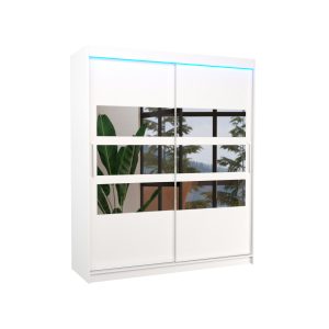 Szafa przesuwna z lustrem i oświetleniem LED TOLEDO 180 White 1018699 Szafa przesuwna z lustrem i oświetleniem LED TOLEDO 180 White 1018699
