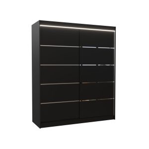 Szafa przesuwna z lustrem i oświetleniem LED TOM 180 Black 1037704 Szafa przesuwna z lustrem i oświetleniem LED TOM 180 Black 1037704