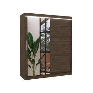 Szafa przesuwna z lustrem i oświetleniem LED TOM 180 Choco 1037706 Szafa przesuwna z lustrem i oświetleniem LED TOM 180 Choco 1037706