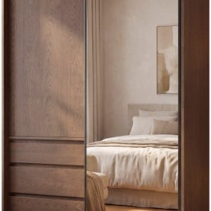 Szafa przesuwna z lustrem i szufladami 140 cm HORIZON 1079389 Szafa przesuwna z lustrem i szufladami 140 cm HORIZON 1079389