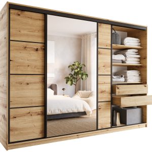 Szafa przesuwna z lustrem i szufladami 280 cm artisan LOFT 527138 Szafa przesuwna z lustrem i szufladami 280 cm artisan LOFT 527138