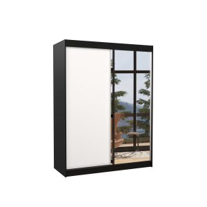 Szafa przesuwna z lustrem JORDI 150 Black 1018657 Szafa przesuwna z lustrem JORDI 150 Black 1018657