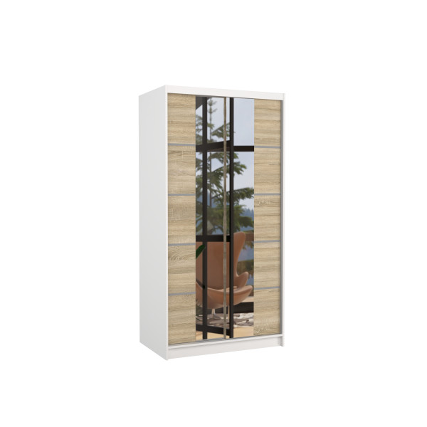 Szafa przesuwna z lustrem KSAWER 100 White 1018302