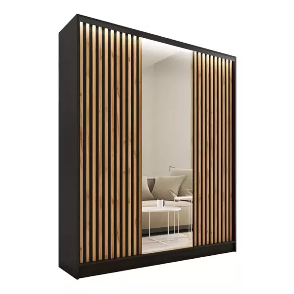 Szafa przesuwna z lustrem lamele 150cm LOFT wotan 527208