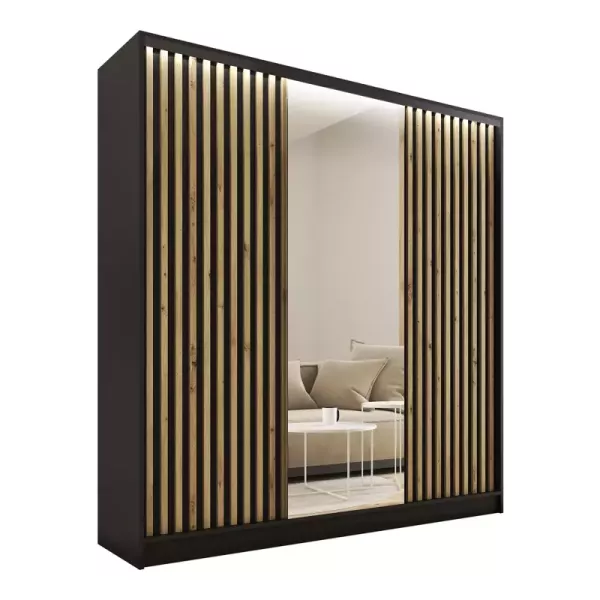 Szafa przesuwna z lustrem lamele 180 cm LOFT 527364