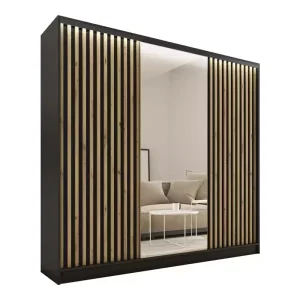 Szafa przesuwna z lustrem lamele 200 cm LOFT 527220 Szafa przesuwna z lustrem lamele 200 cm LOFT 527220