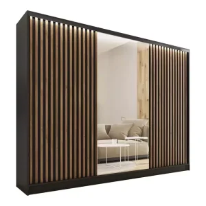 Szafa przesuwna z lustrem lamele 250 cm LOFT dąb 527270 Szafa przesuwna z lustrem lamele 250 cm LOFT dąb 527270