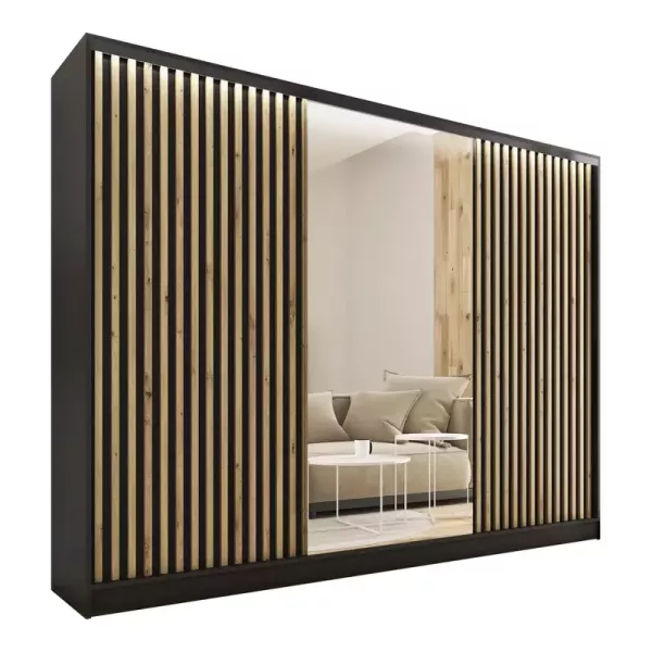 Szafa przesuwna z lustrem lamele 250 cm LOFT 527233