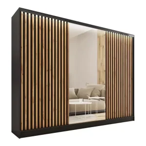 Szafa przesuwna z lustrem lamele 250 cm LOFT wotan 527345 Szafa przesuwna z lustrem lamele 250 cm LOFT wotan 527345