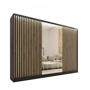Szafa przesuwna z lustrem lamele 280 cm LOFT 527355 Szafa przesuwna z lustrem lamele 280 cm LOFT 527355
