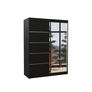 Szafa przesuwna z lustrem LIMBO 150 Black 1018659 Szafa przesuwna z lustrem LIMBO 150 Black 1018659