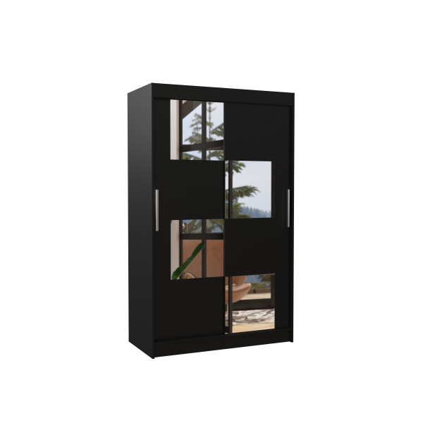 Szafa przesuwna z lustrem LUGANO 120 Black 1018826