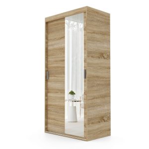 Szafa przesuwna z lustrem LUNA 100 cm w kolorze sonoma 719199 Szafa przesuwna z lustrem LUNA 100 cm w kolorze sonoma 719199