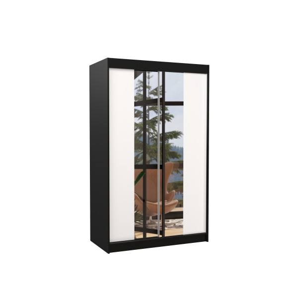 Szafa przesuwna z lustrem MARVIN 120 Black 1006108