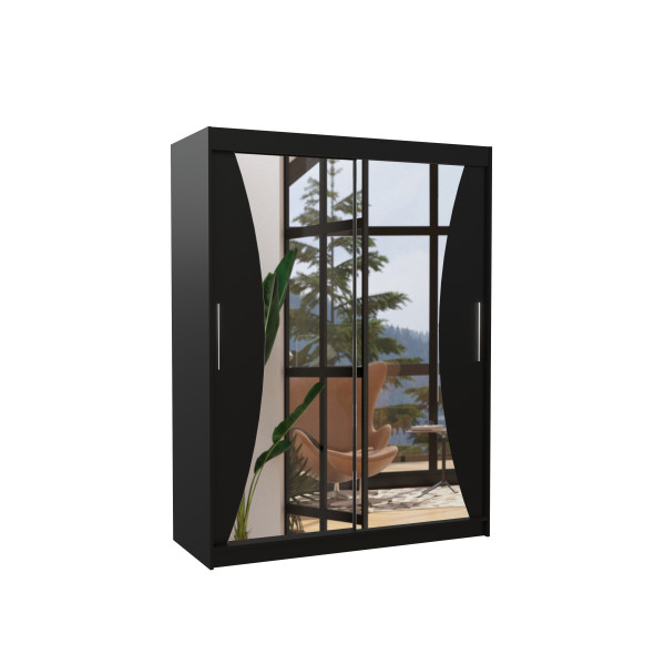 Szafa przesuwna z lustrem MAX 150 Black 1005847