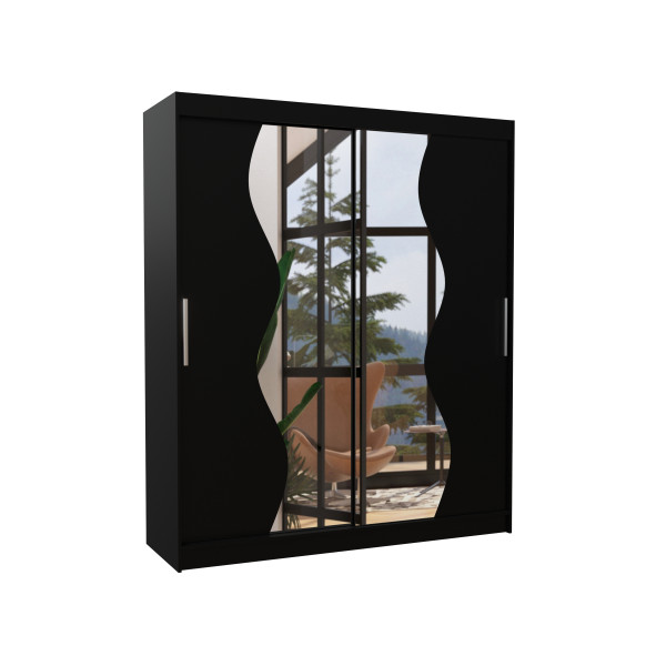 Szafa przesuwna z lustrem MEDISON 180 Black 1017819