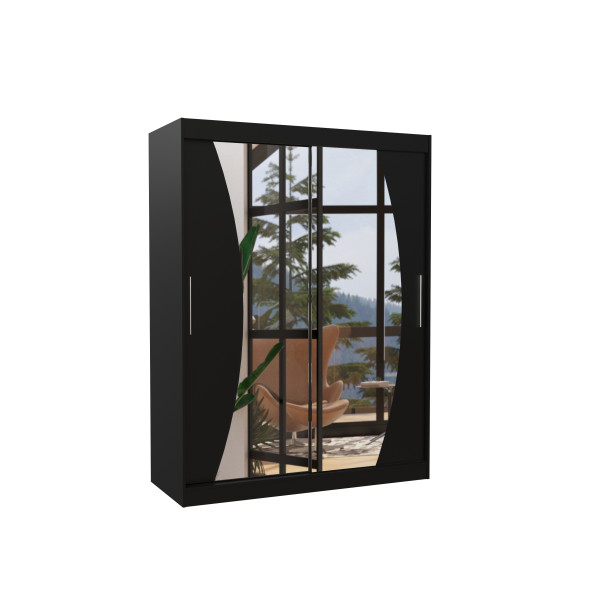Szafa przesuwna z lustrem MODESTO 150 Black 1019559