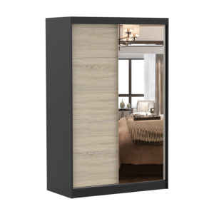 Szafa przesuwna z lustrem NEOMI 05 120 cm Czarny mat/Dąb sonoma 732129 Szafa przesuwna z lustrem NEOMI 05 120 cm Czarny mat/Dąb sonoma 732129