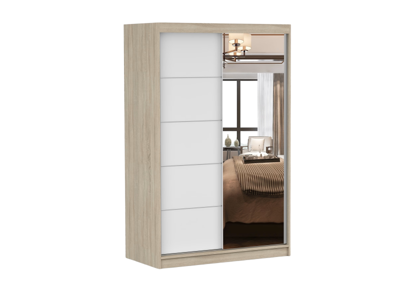 Szafa przesuwna z lustrem NEOMI 05 120 cm Dąb sonoma/Biały mat 732138