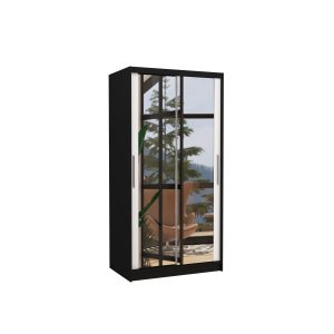 Szafa przesuwna z lustrem NEVIO 100 Black 1018200
