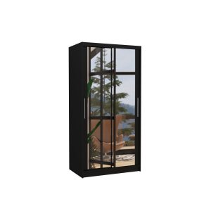 Szafa przesuwna z lustrem NEVIO 100 Black 1018059 Szafa przesuwna z lustrem NEVIO 100 Black 1018059