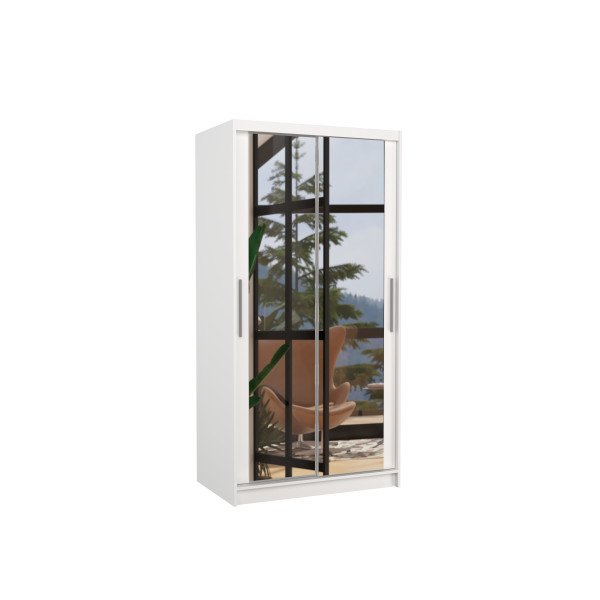 Szafa przesuwna z lustrem NEVIO 100 White 1018112