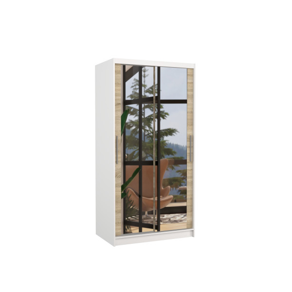 Szafa przesuwna z lustrem NEVIO 100 White 1018176