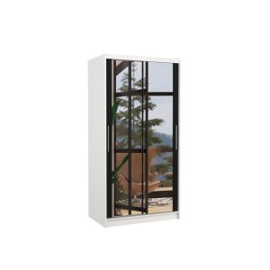 Szafa przesuwna z lustrem NEVIO 100 White 1018088
