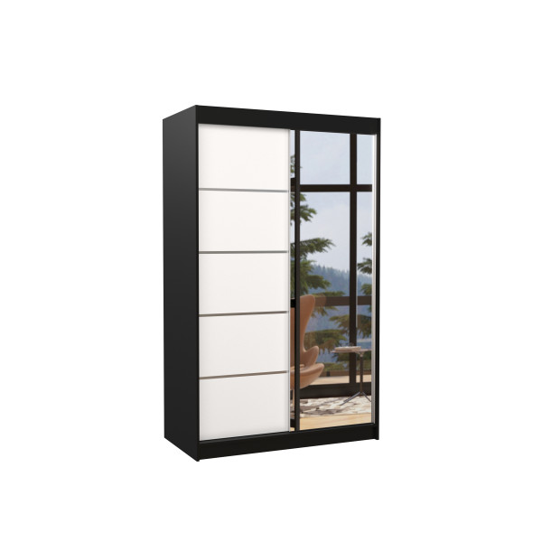 Szafa przesuwna z lustrem NICEA 120 Black 1005976