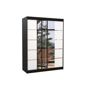 Szafa przesuwna z lustrem NORDIC 150 Black 1005838