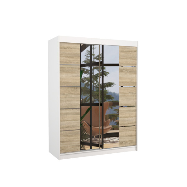 Szafa przesuwna z lustrem NORDIC 150 White 1005856