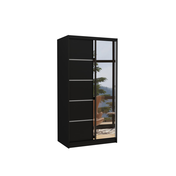 Szafa przesuwna z lustrem ORLANDO 100 Black 1018159