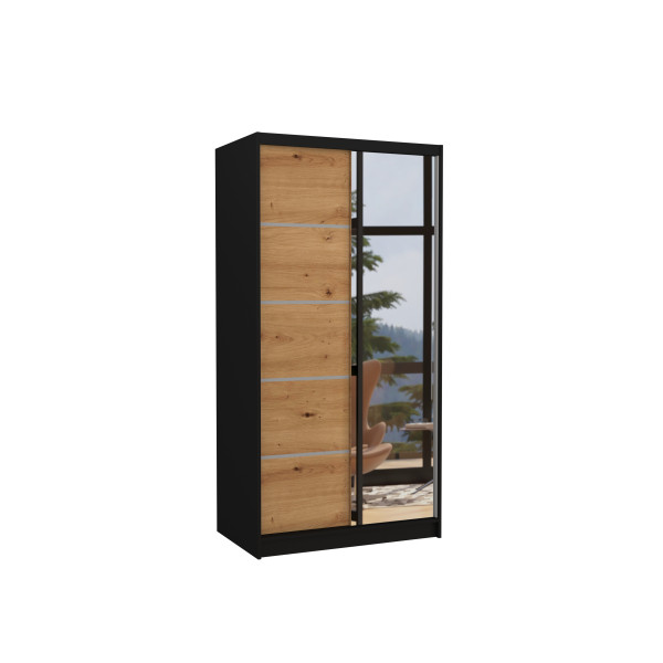 Szafa przesuwna z lustrem ORLANDO 100 Black 1018258