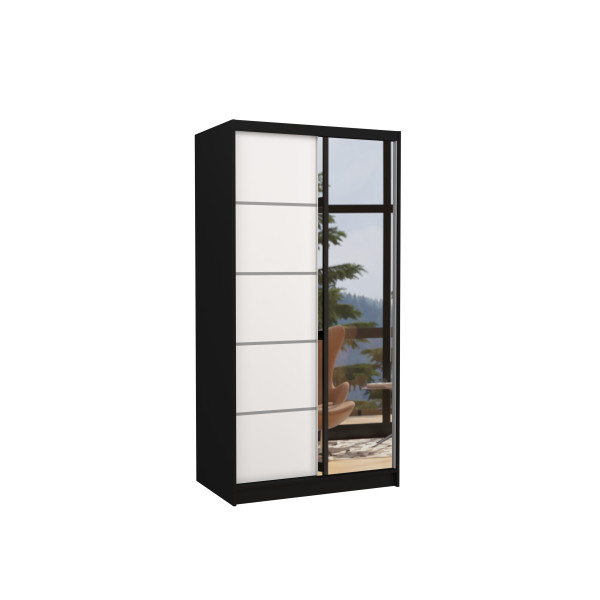 Szafa przesuwna z lustrem ORLANDO 100 Black 1018122