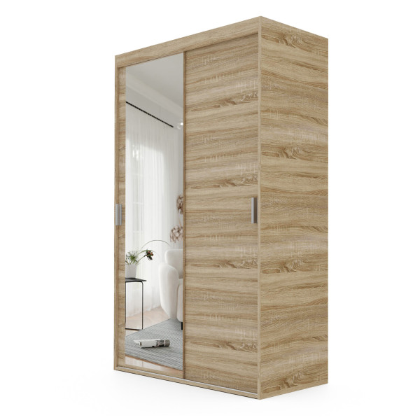 Szafa przesuwna z lustrem PEDRI 120 cm w kolorze sonoma 722985