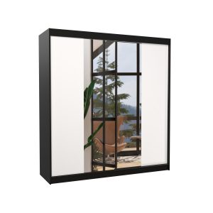 Szafa przesuwna z lustrem PERQS 200 Black 1046732 Szafa przesuwna z lustrem PERQS 200 Black 1046732