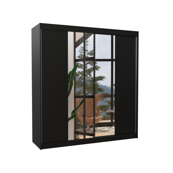 Szafa przesuwna z lustrem PERQS 200 Black 1018638