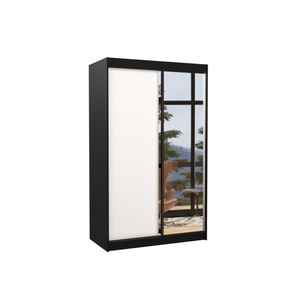 Szafa przesuwna z lustrem REWENA 120 Black 1006038