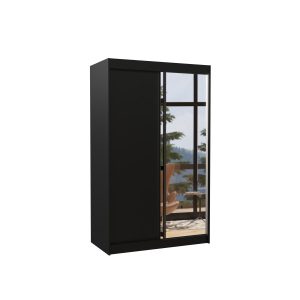 Szafa przesuwna z lustrem REWENA 120 Black 1006037 Szafa przesuwna z lustrem REWENA 120 Black 1006037