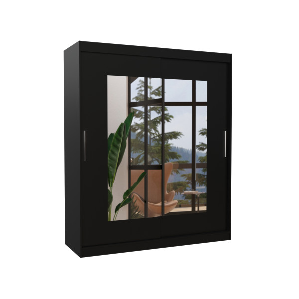 Szafa przesuwna z lustrem ROSETTE 180 Black 1018686