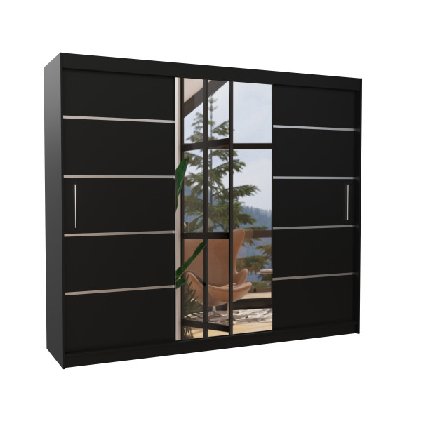 Szafa przesuwna z lustrem SALTO 250 Black 1012332