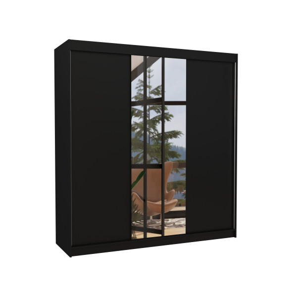 Szafa przesuwna z lustrem SANTIAGO 200 Black 1018107