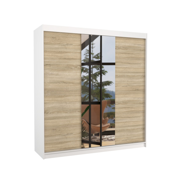 Szafa przesuwna z lustrem SANTIAGO 200 White 1018077