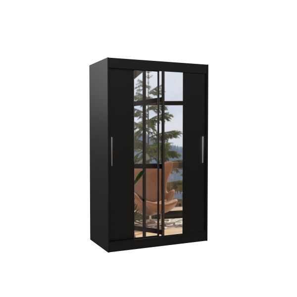 Szafa przesuwna z lustrem SANTOS 120 Black 1012194
