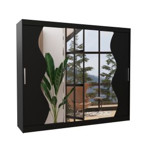 Szafa przesuwna z lustrem SHARON 250 Black 1012135 Szafa przesuwna z lustrem SHARON 250 Black 1012135