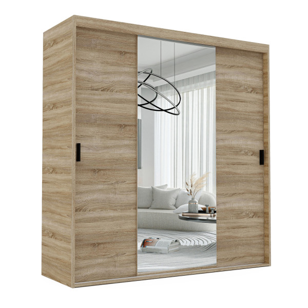 Szafa przesuwna z lustrem STILO 180 cm w kolorze sonoma 728383
