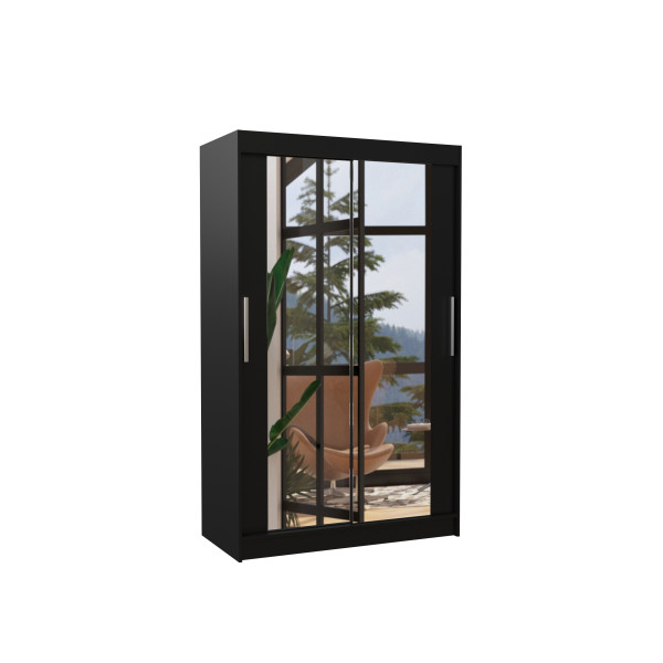 Szafa przesuwna z lustrem TIBAGO 120 Black 1018042