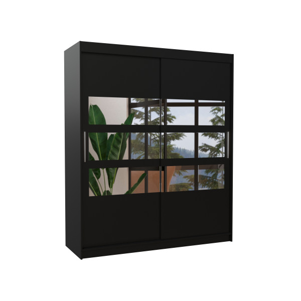Szafa przesuwna z lustrem TOLEDO 180 Black 1018698