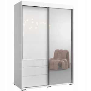 Szafa przesuwna z lustrem Torino 2D1L 140 Biała (lacobel) 668528 Szafa przesuwna z lustrem Torino 2D1L 140 Biała (lacobel) 668528
