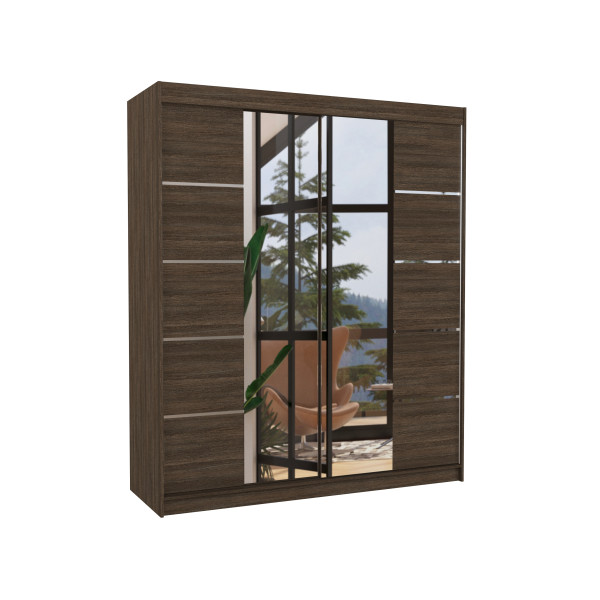 Szafa przesuwna z lustrem TRAVES 180 Choco 1017782